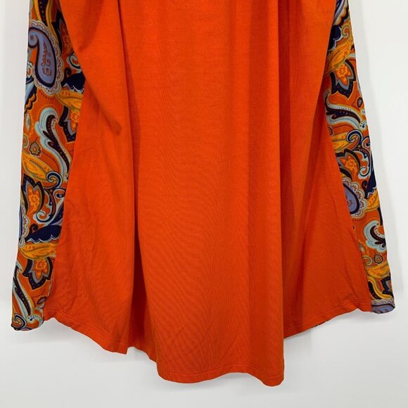 Market & Spruce Top Orange Paisley Meroni Mixed Media NWT - Picture 9 of 9